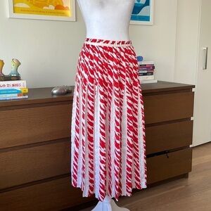 Vintage Adolf Schumann For Lilly Ann Snake and Red skirt pleated long